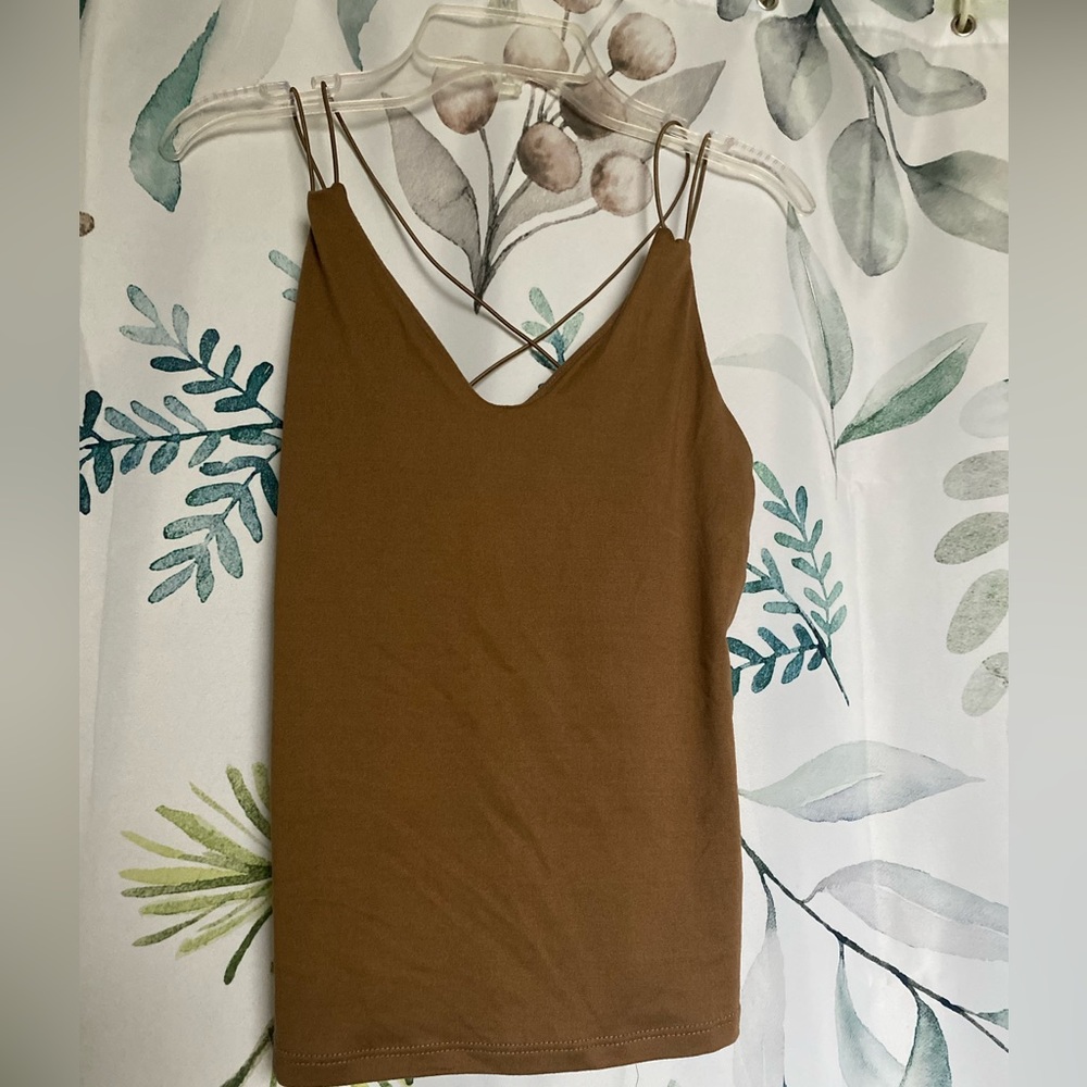 Gaze Tight Brown Tank Top S